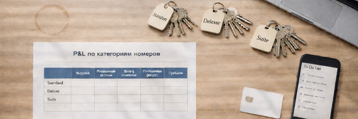 Unit экономика: себестоимость по категориям номеров